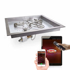 HPC Fire Square Torpedo Drop-In Fire Pit Kit (Hi/Lo Electronic Ignition)