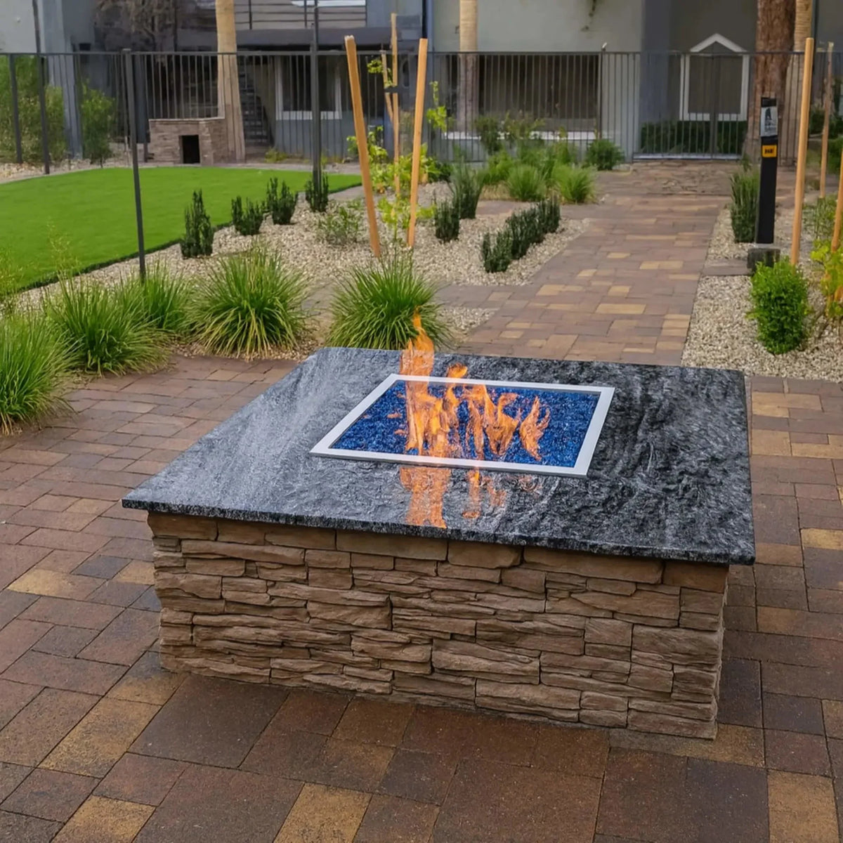 Square Drop-In Hi/Lo Electronic Ignition Fire Pit Burner Kit by HPC Fire