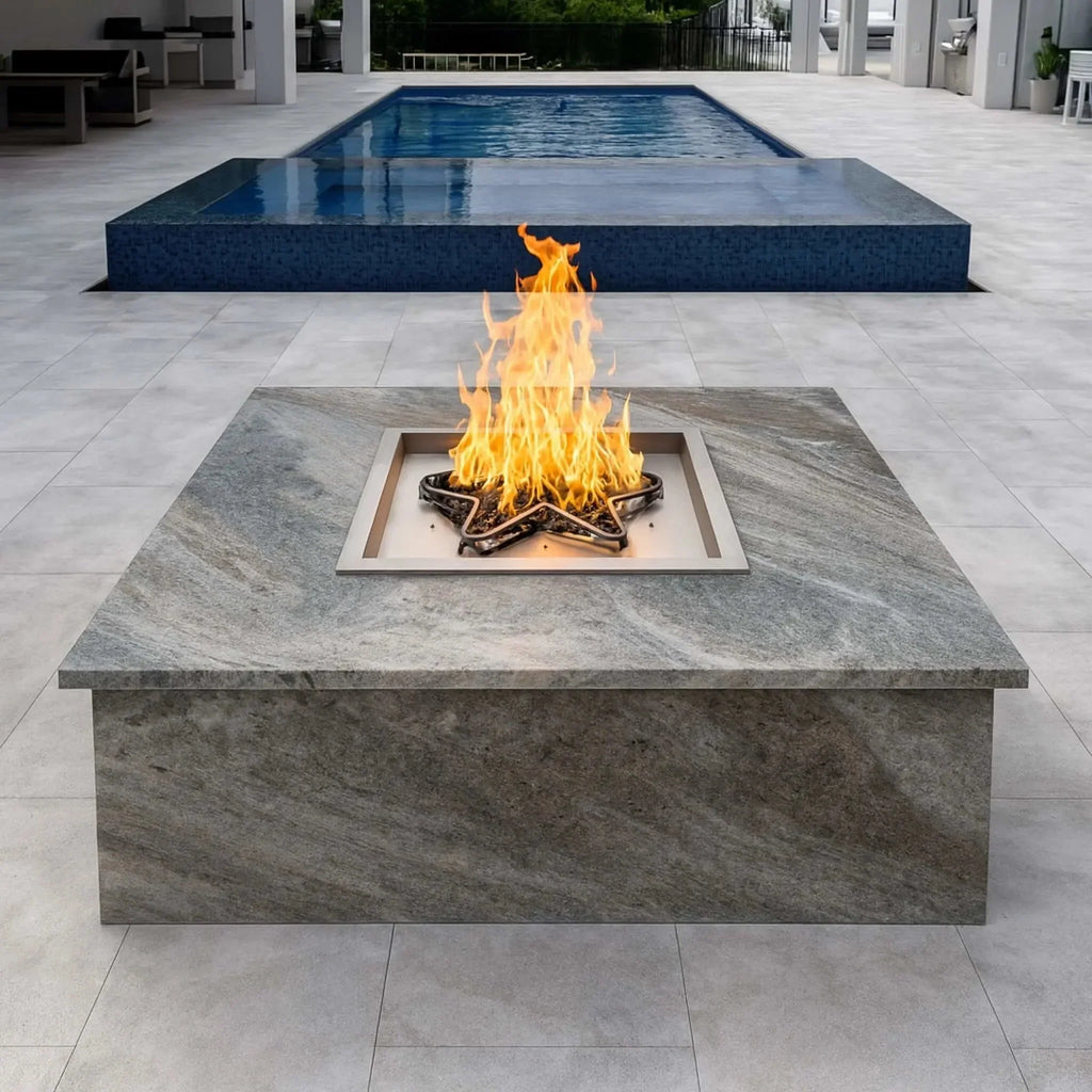 HPC Fire Square Torpedo Drop-In Fire Pit Kit (On/Off Electronic Ignition)