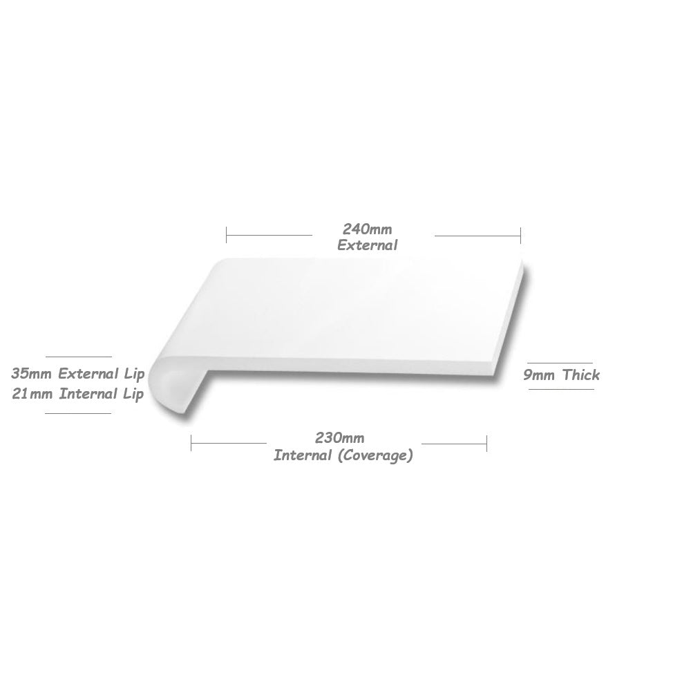 Window Sill Cover Boards - Rounded Edge (1m Length)