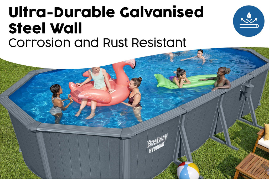 24ft x 52in Oval Hydrium Steel Above Ground Pool Set