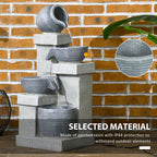 26.4" Resin Jar and Bowls Cascading Water Fountain with 4-Tier, LED Lights & Adjustable Flow