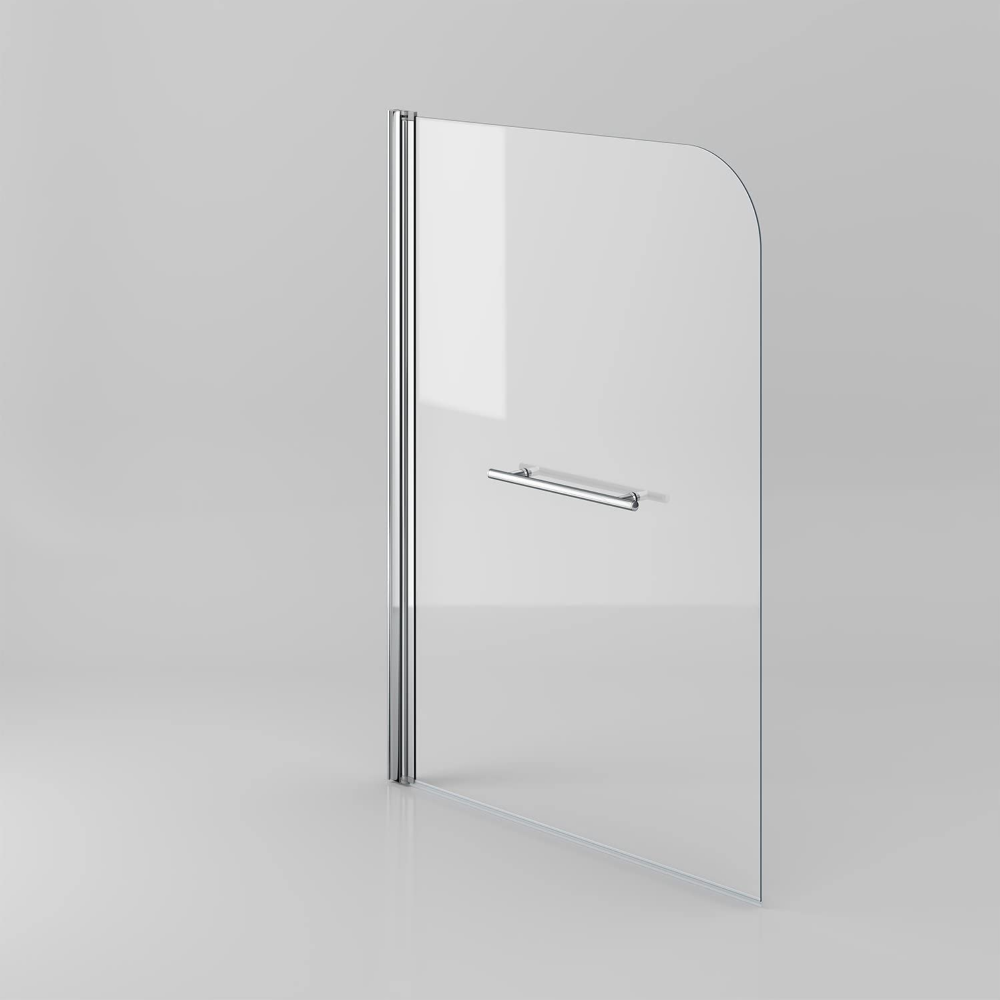 Supreme 6mm Glass Sail Bath Screen with Pivot Panel and Towel Rail - Chrome