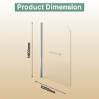 Supreme 6mm Glass Sail Bath Screen with Pivot Panel and Towel Rail - Chrome