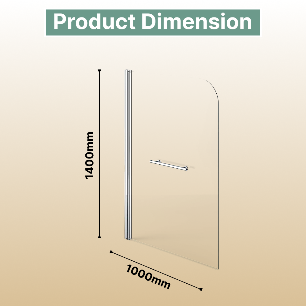 Supreme 6mm Glass Sail Bath Screen with Pivot Panel and Towel Rail - Chrome