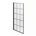 Boxa Designer 6mm Glass Shower Bath Screen - Matt Black