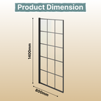 Boxa Designer 6mm Glass Shower Bath Screen - Matt Black