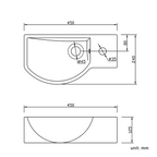 Nio Clockroom Wall Hung Basin - 1 TH - White