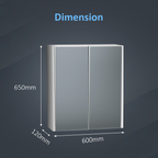 Rehaus 2 Door Non Illuminated Mirror Cabinet - Gloss White