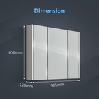 Rehaus 2 Door Non Illuminated Mirror Cabinet - Gloss White