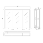 Rehaus 2 Door Non Illuminated Mirror Cabinet - Gloss White