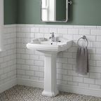 Elizabeth Traditional Basin with Full Pedestal - 580mm Wide - 1 TH - White