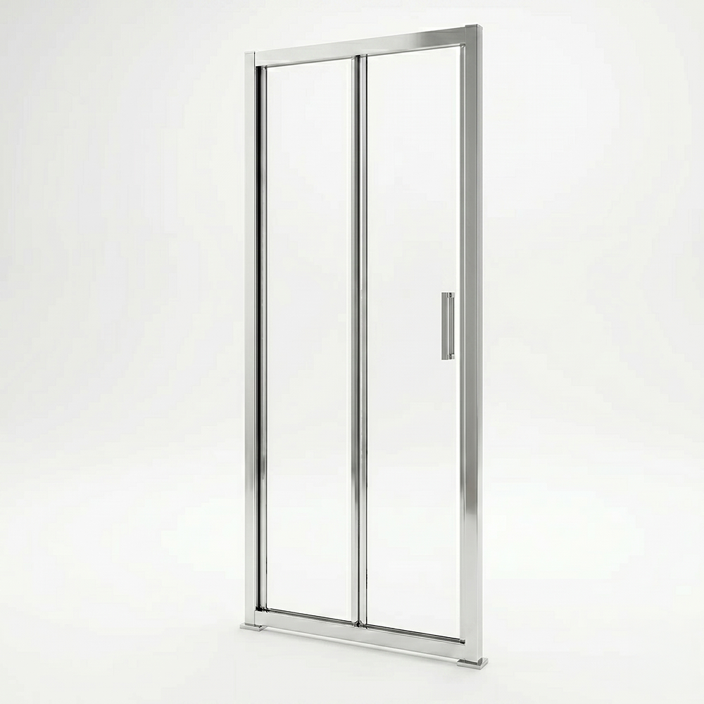 Solis 6mm Glass Recessed Bi Fold Shower Door - Chrome