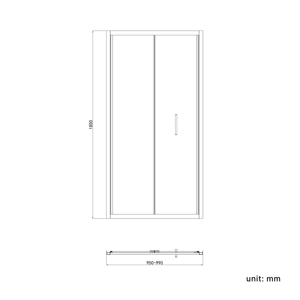Solis 6mm Glass Recessed Bi Fold Shower Door - Chrome