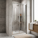 Solis 6mm Glass Recessed Bi Fold Shower Door - Chrome