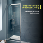 Solis 6mm Glass Recessed Pivot Shower Door - Chrome