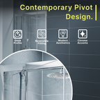 Solis 6mm Glass Recessed Pivot Shower Door - Chrome