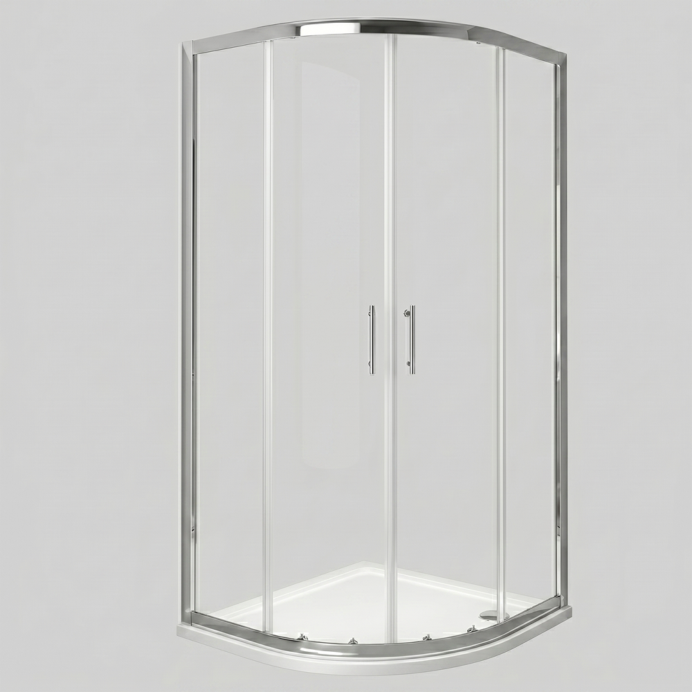 Solis 6mm Glass Sliding Door Quadrant Shower Enclosure - Chrome