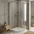 Solis 6mm Glass Sliding Door Quadrant Shower Enclosure - Chrome