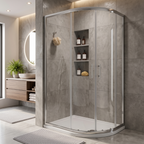 Solis 6mm Glass Sliding Door Offset Quadrant Shower Enclosure - Chrome