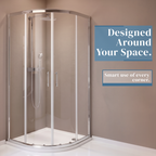 Solis 6mm Glass Sliding Door Quadrant Shower Enclosure - Chrome