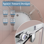 Solis 6mm Glass Sliding Door Quadrant Shower Enclosure - Chrome