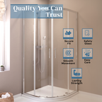 Solis 6mm Glass Sliding Door Quadrant Shower Enclosure - Chrome