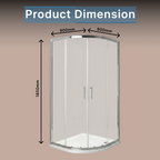 Solis 6mm Glass Sliding Door Quadrant Shower Enclosure - Chrome
