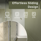 Solis 6mm Toughened Safety Glass Recessed Shower Sliding Door - Chrome