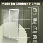 Solis 6mm Toughened Safety Glass Recessed Shower Sliding Door - Chrome