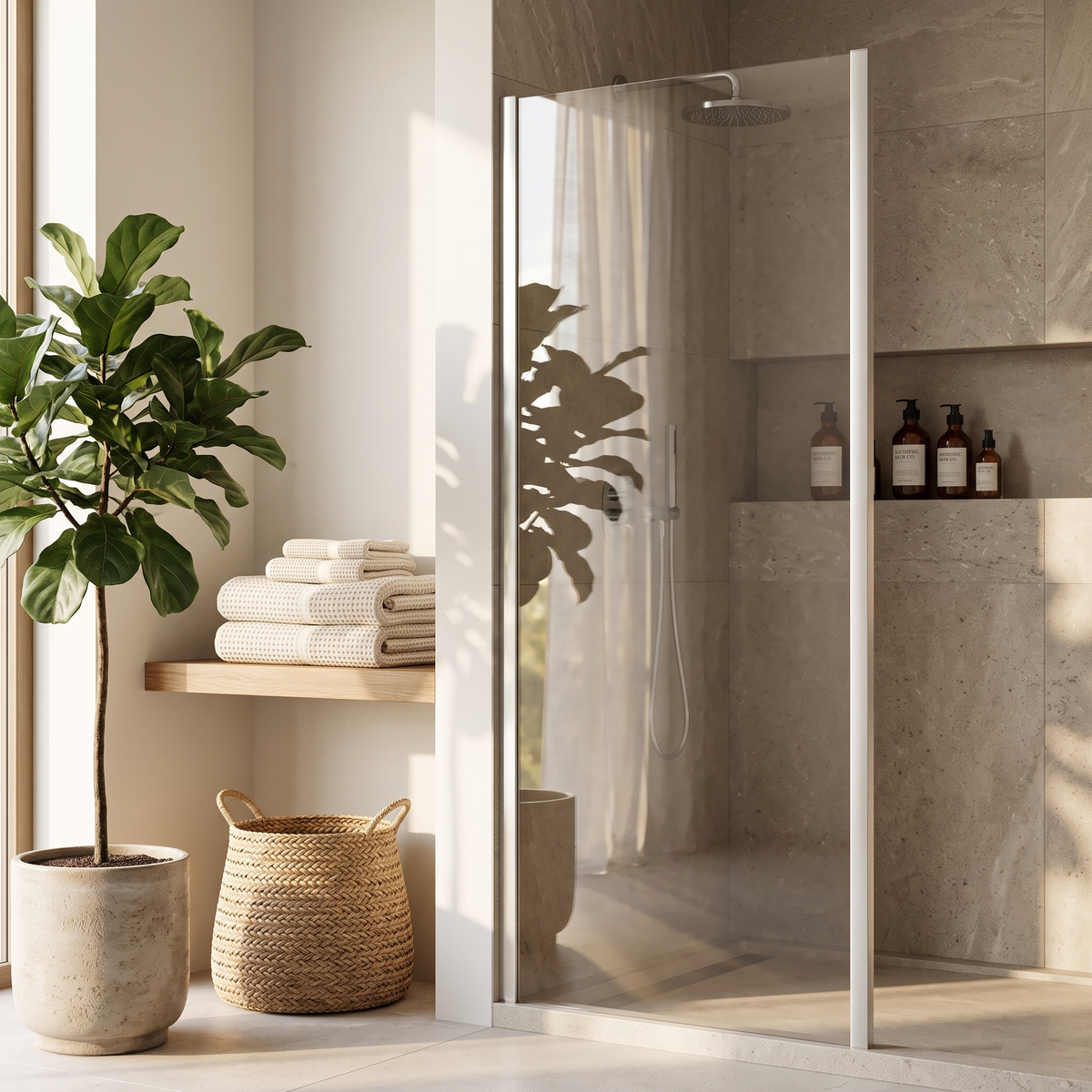 Solis, 6mm Toughened Glass Side Panel for Shower Door - Chrome