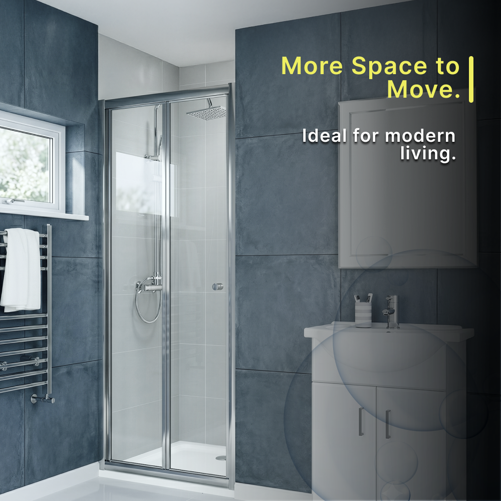Vesper 4mm Glass Bi-Fold Shower Door - Chrome