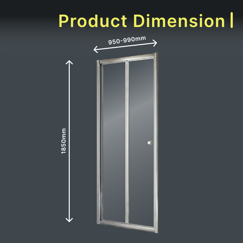 Vesper 4mm Glass Bi-Fold Shower Door - Chrome