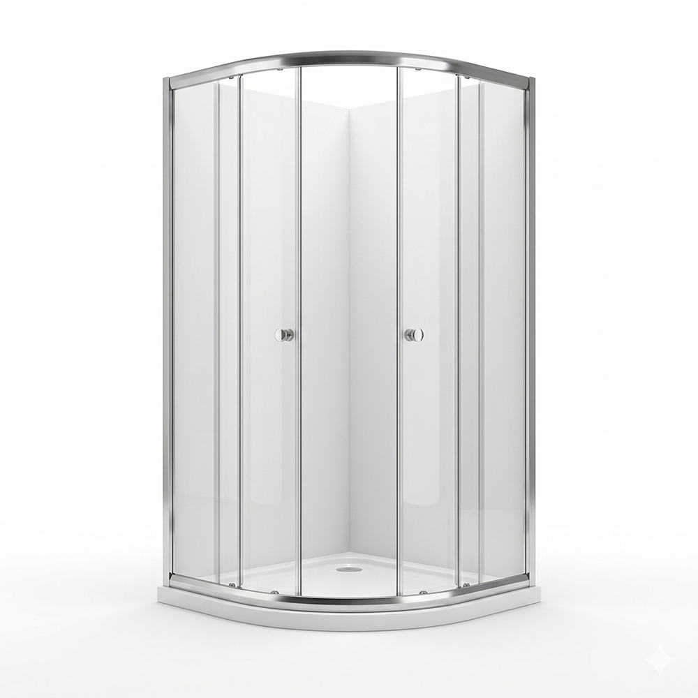 Vesper 4mm Glass Sliding Door Quadrant Shower Enclosure - Chrome