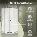 Vesper 4mm Glass Sliding Door Quadrant Shower Enclosure - Chrome
