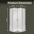 Vesper 4mm Glass Sliding Door Quadrant Shower Enclosure - Chrome