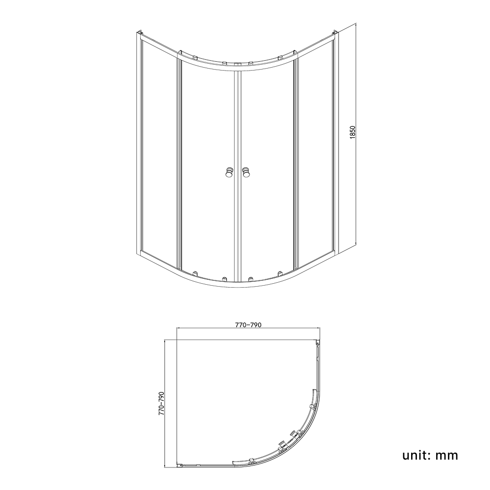 Vesper 4mm Glass Sliding Door Quadrant Shower Enclosure - Chrome
