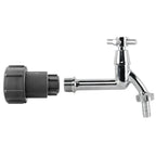 IBC 2" S60X6 - 1/2" BSP Extender Adaptor with Extended Brass Chrome Tap 1/2" Barb