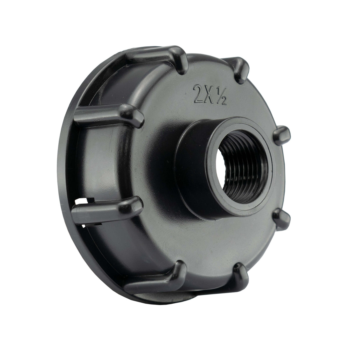 IBC 2” BSPF – S60X6 Cap with S60X6 – ½” BSPF Cap and Brass Bib Tap 1/2” Barb
