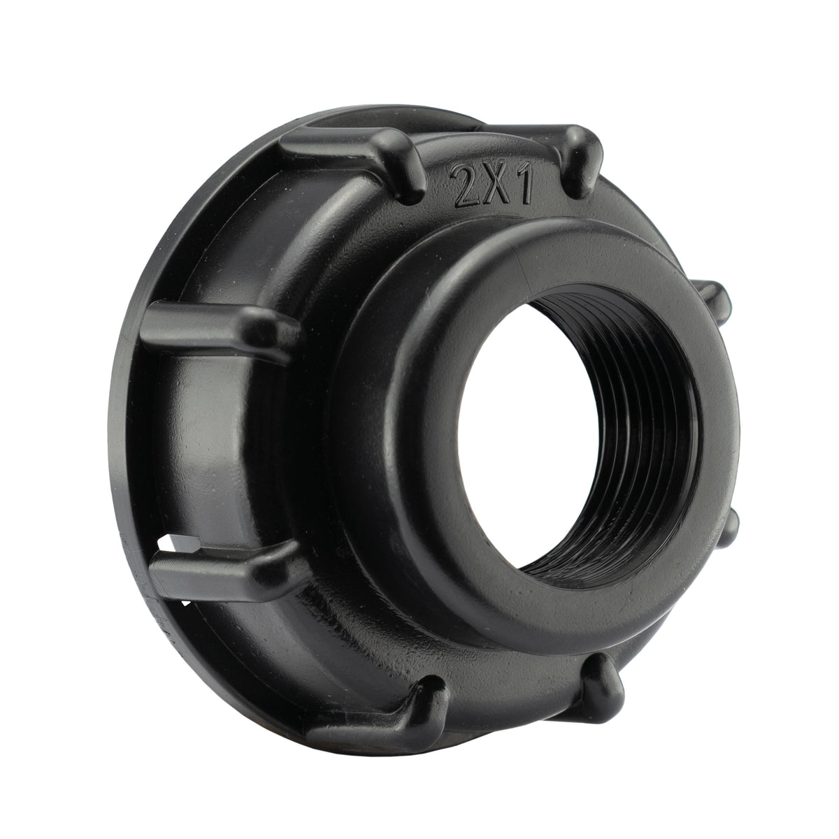 IBC 2” S60X6 Cap with Large Plastic Valve and MDPE Straight 32mm