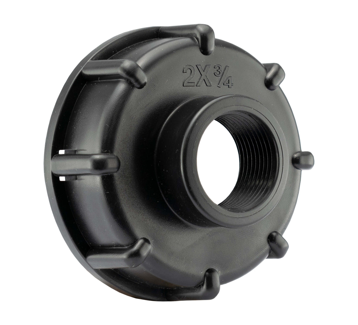 IBC 2” S60X6 Cap with Large Plastic Valve and MDPE Elbow 20mm