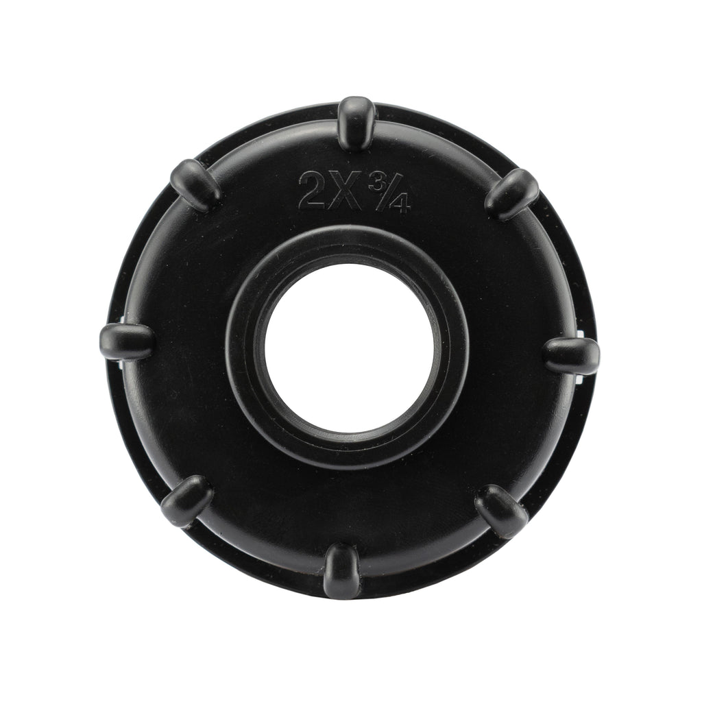 IBC 2” S60X6 Cap with Threaded Hose Fitting, Double Male and Hose Connector WL