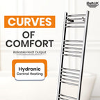iBathUK Zypher Curved Heated Towel Rail Bathroom Radiator - Chrome