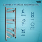 iBathUK Zypher Curved Heated Towel Rail Bathroom Radiator - Chrome