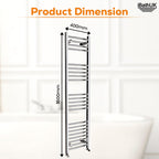 iBathUK Zypher Curved Heated Towel Rail Bathroom Radiator - Chrome