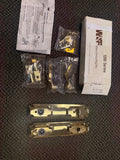 Door hardware set with packaging on a textured surface. W&F 1200 Series Handle Set 6" Center to Center Bore .Double Island Escutcheon Versailles Handles known part number 13-283BBK-1 