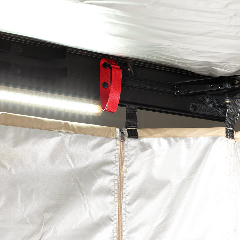 KickAss Premium Shower Awning with Swing Arm & LED Light Strip