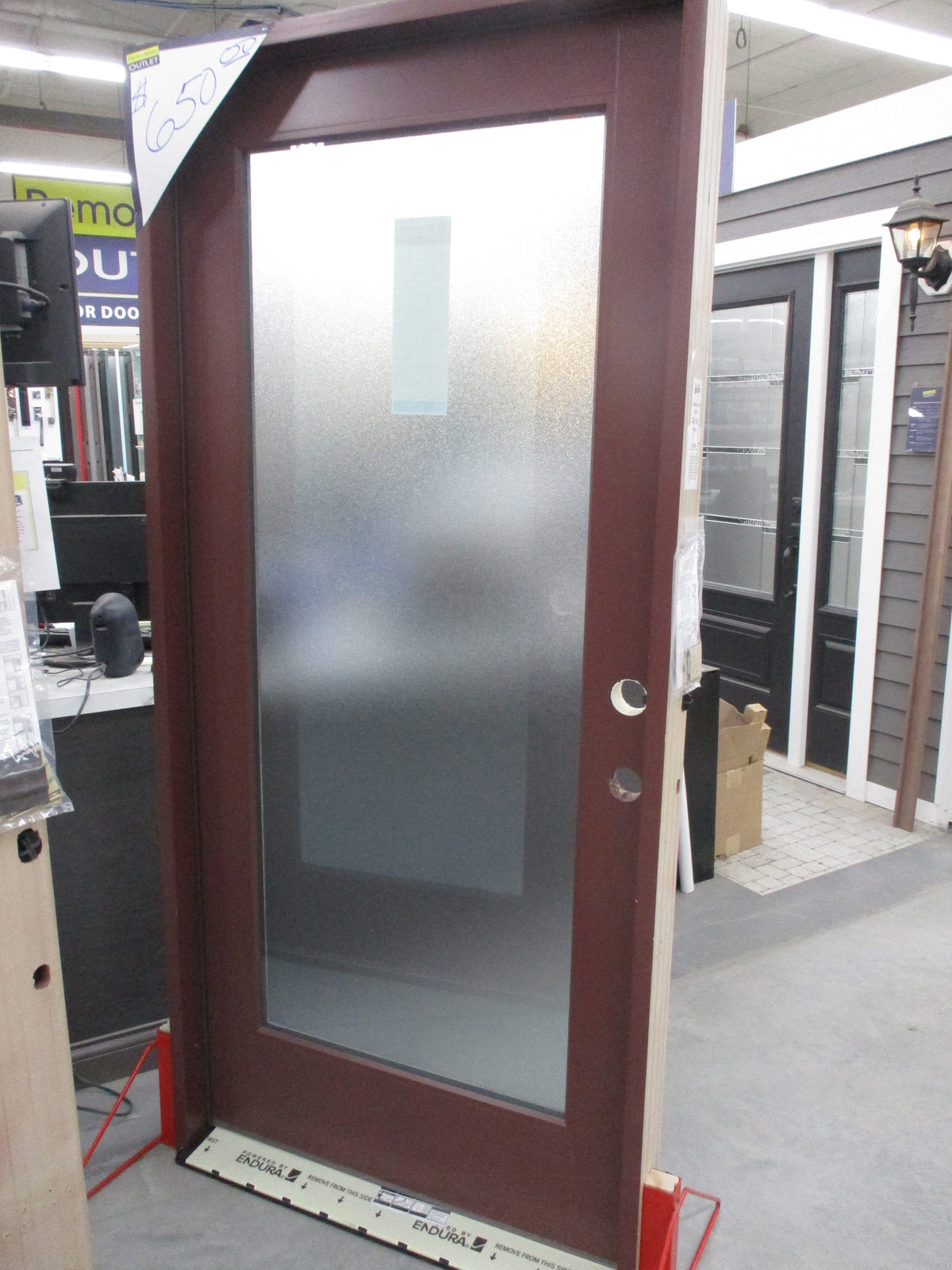Surplus 3'0 x 6'6 Smooth Fiberglass Door with Decorative Glass