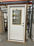 Surplus 3'0 x 6'8 Smooth Fiberglass 2 Panel Door with Decorative Lite