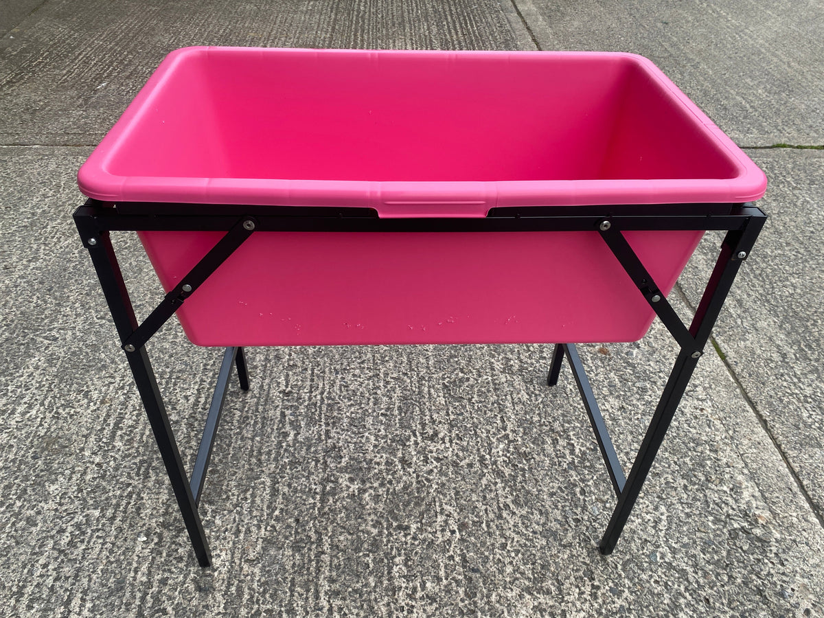 Pink Dog Bath with Drain Valve (WL) and Stand